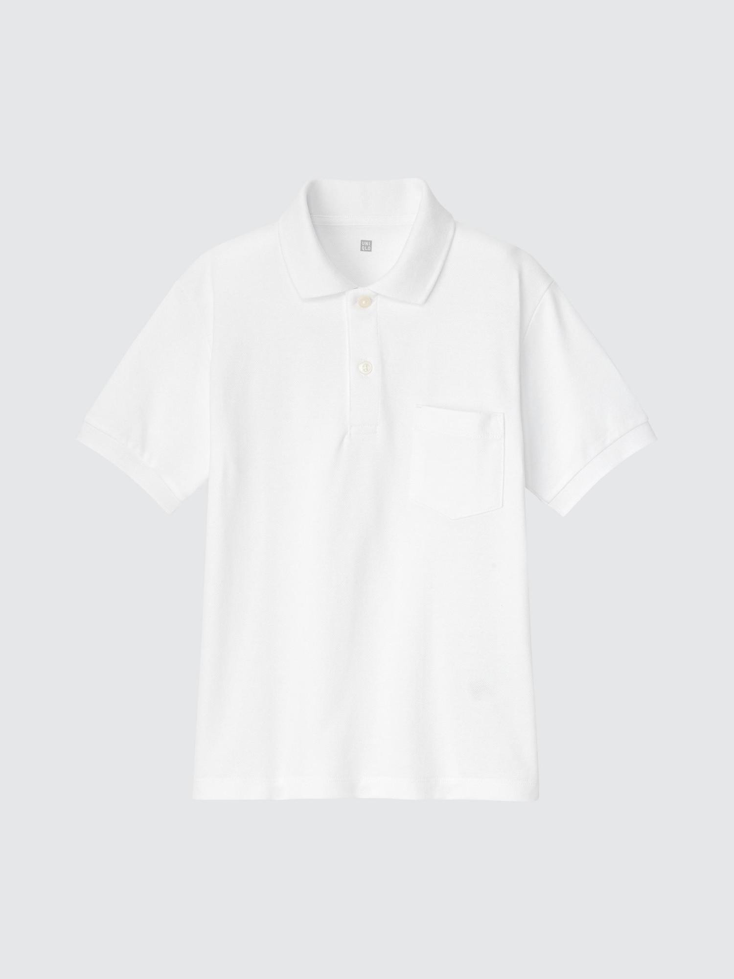 

UNIQLO JAPAN KIDS Dry Kanoko Карманная рубашка-поло с короткими рукавами 00 WHITE/100