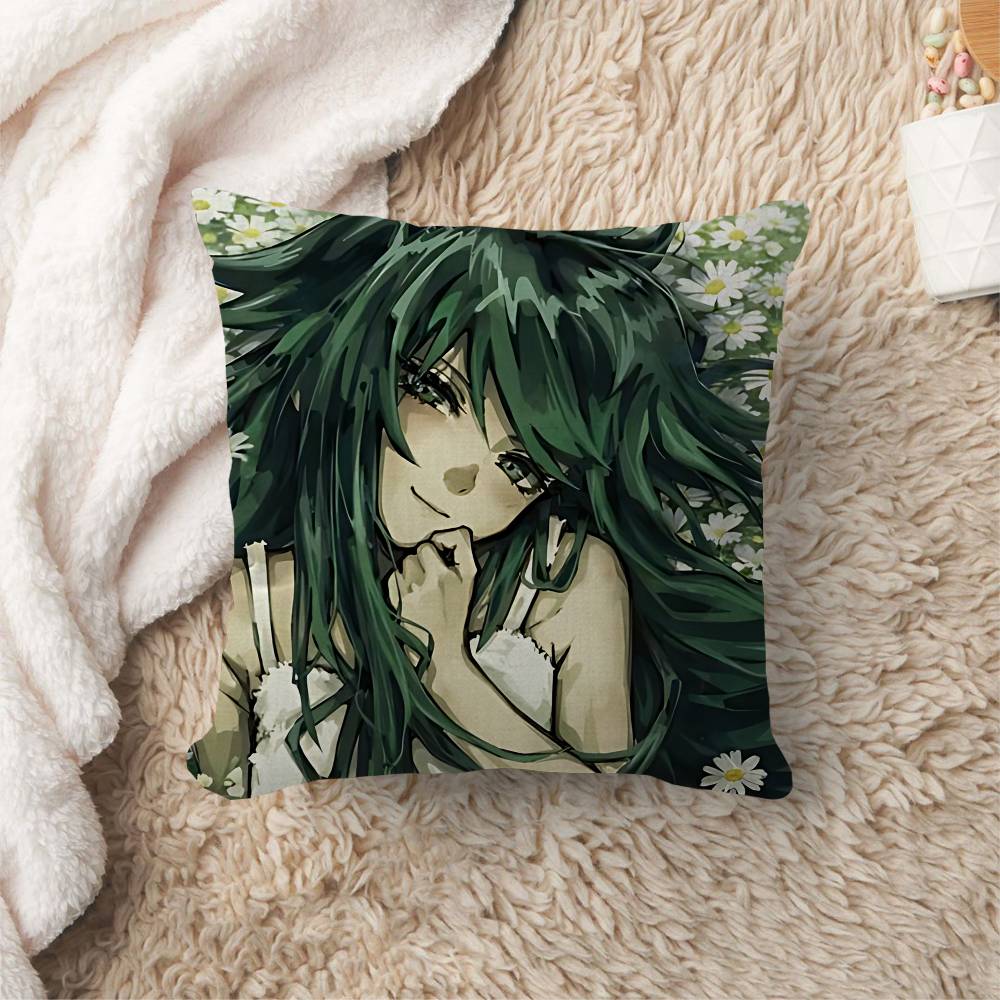 Saya No Uta The Song Of Saya Pillow Covers Cartoon Sofa Decorative Home Double-Sided Printing Short Plush Cute Cushion Cover
