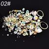 Mixed DIY Nail Decoration Colorful Micro Beads Gemstone Circle 3D Glitter Crystal Diamond Rhinestone Nail Art Tool