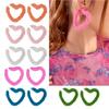 Sweet Cool Plush Heart Hoop Earrings Exaggerated Dangle Earrings Birthday Gift