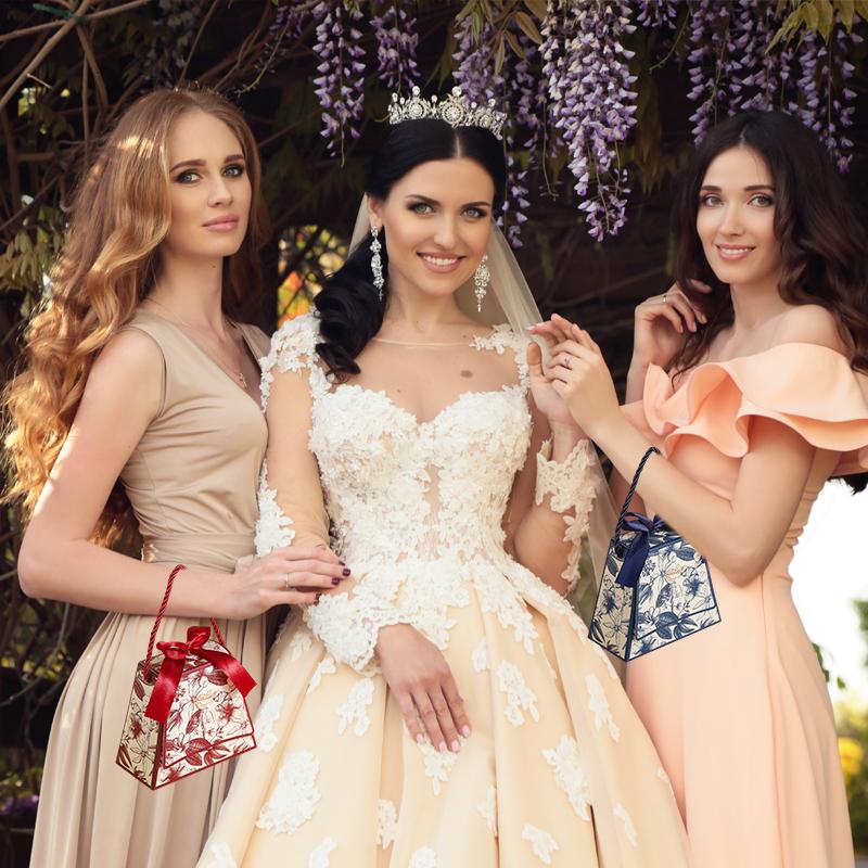 10KS Krabička na cukroví Elegantní dárková krabička Kreativní papírová Luxusní dárková krabička Prémiová Svatba Vynikající Čínský Nový Design