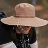 Men Sun Hat Wide Brim Breathable Mesh Drawstring Packable Windproof Sun Protection Quick Drying Summer Anti-UV Fisherman Cap Outdoor Supplies