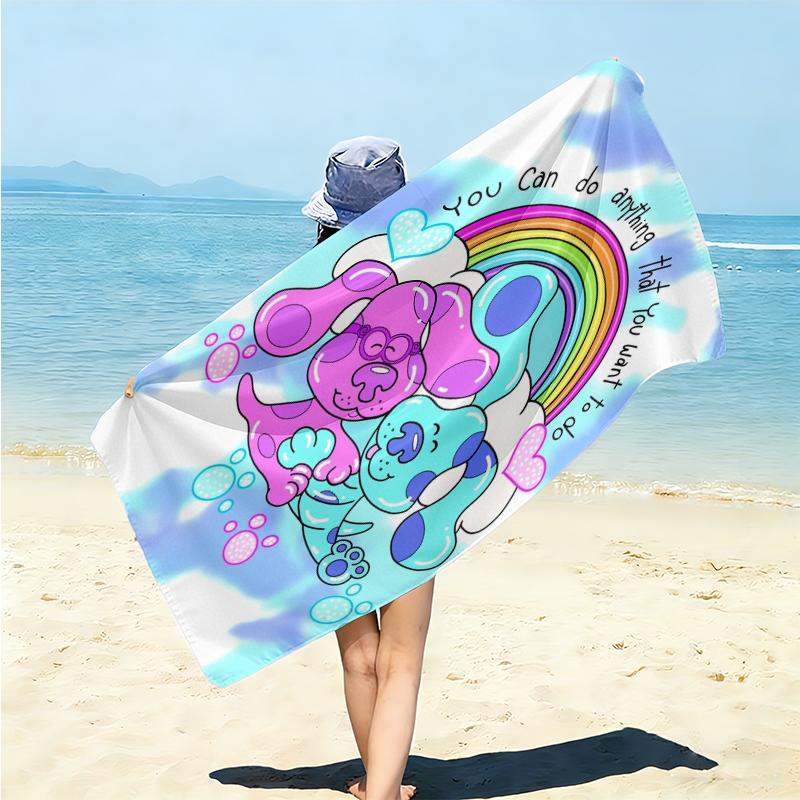1Pc Blue'S Clues Adventure Beach Towel Microfiber Beach Towel Thin Absorbent For Beach Swimming Yoga Bath Sports 0917258