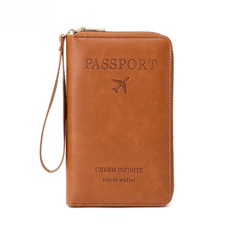 

Passport Holder, Travel Wallet, Ticket Holder, Credit Card Case, Multi-functional Zippered Wallet with Wrist Strap