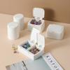 Cute Plastic Button Desktop Storage Box Jewlery Organizer Case with Lid Cosmetic Lipstick Hairpin Cotton Swab Sundries Container