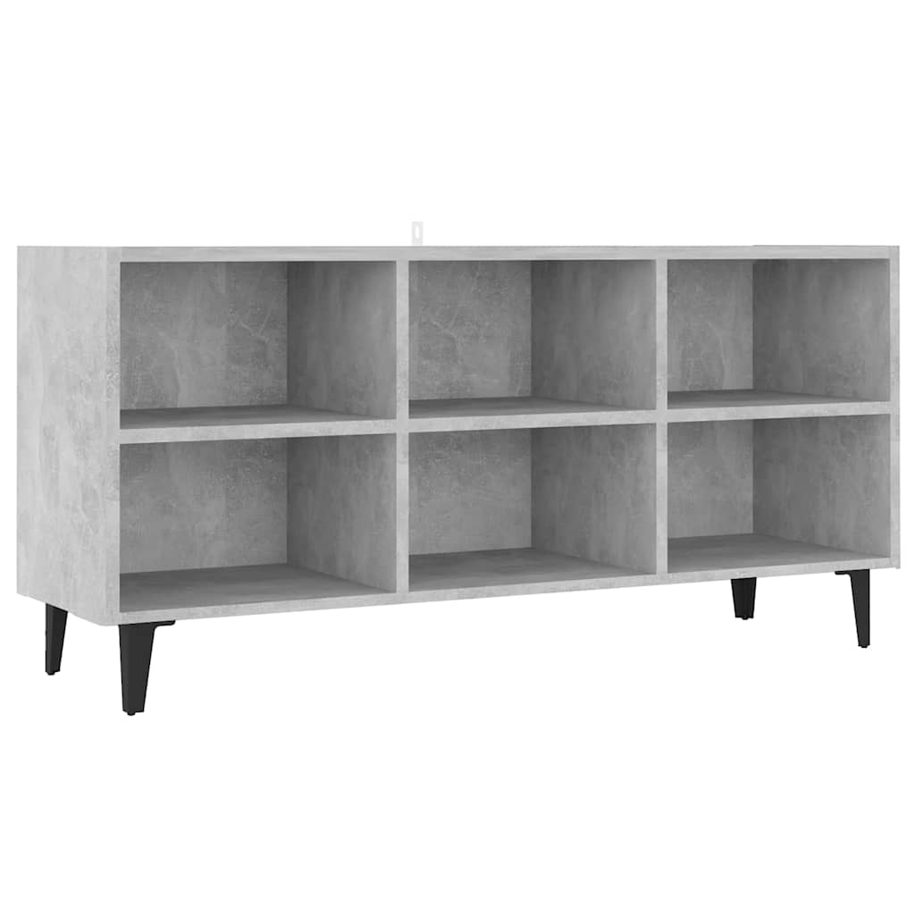 TV Stand with Metal Legs Concrete Grey 103.5 x 30 x 50 cm
