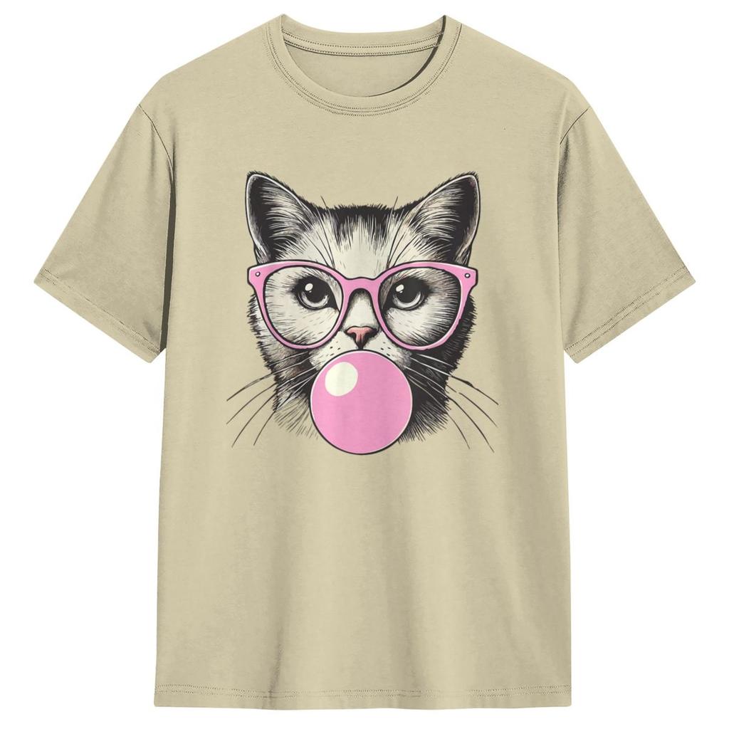 Men Cute Cat Shirt For Women Funny Cat Lovers T Shirts Cotton Tops Summer Short-Sleeve T Shirt O Neck Novelty Tshirt Plus Size