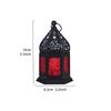 1 Pieza Candelabro Decorativo de Hierro Forjado Retro Europeo de Seis Caras con Vidrio de Color, Candelabro Colgante de Hierro Forjado a Prueba de Viento