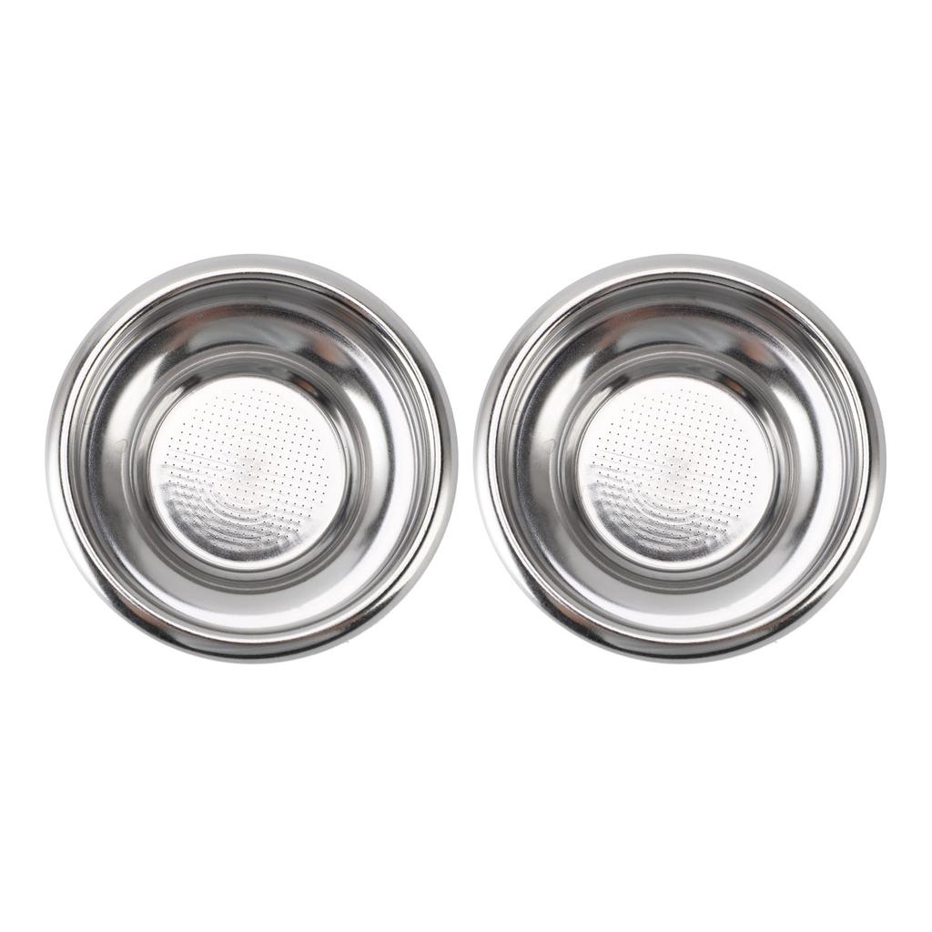 2PCS Portafilter Filter Basket Stainless Steel 1 Cup Coffee Portafilter Basket for 58mm Portafilter
