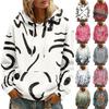 Women's Floral Print Long Sleeve Hoodie with and Pockets for Casual Wear