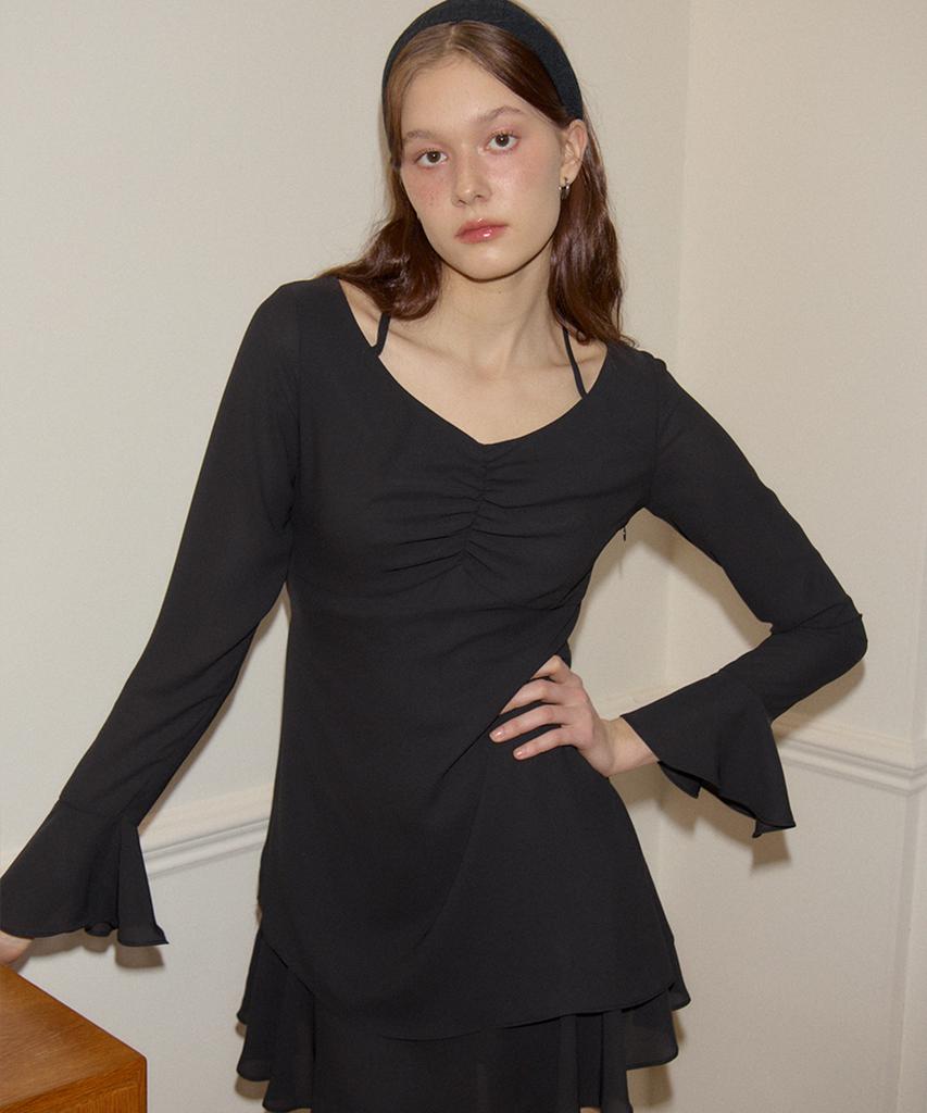 SALON DE YOHN Ballet Mini Dress_ Black