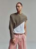 ERER [Un] Diagonal Crop Knit Khaki