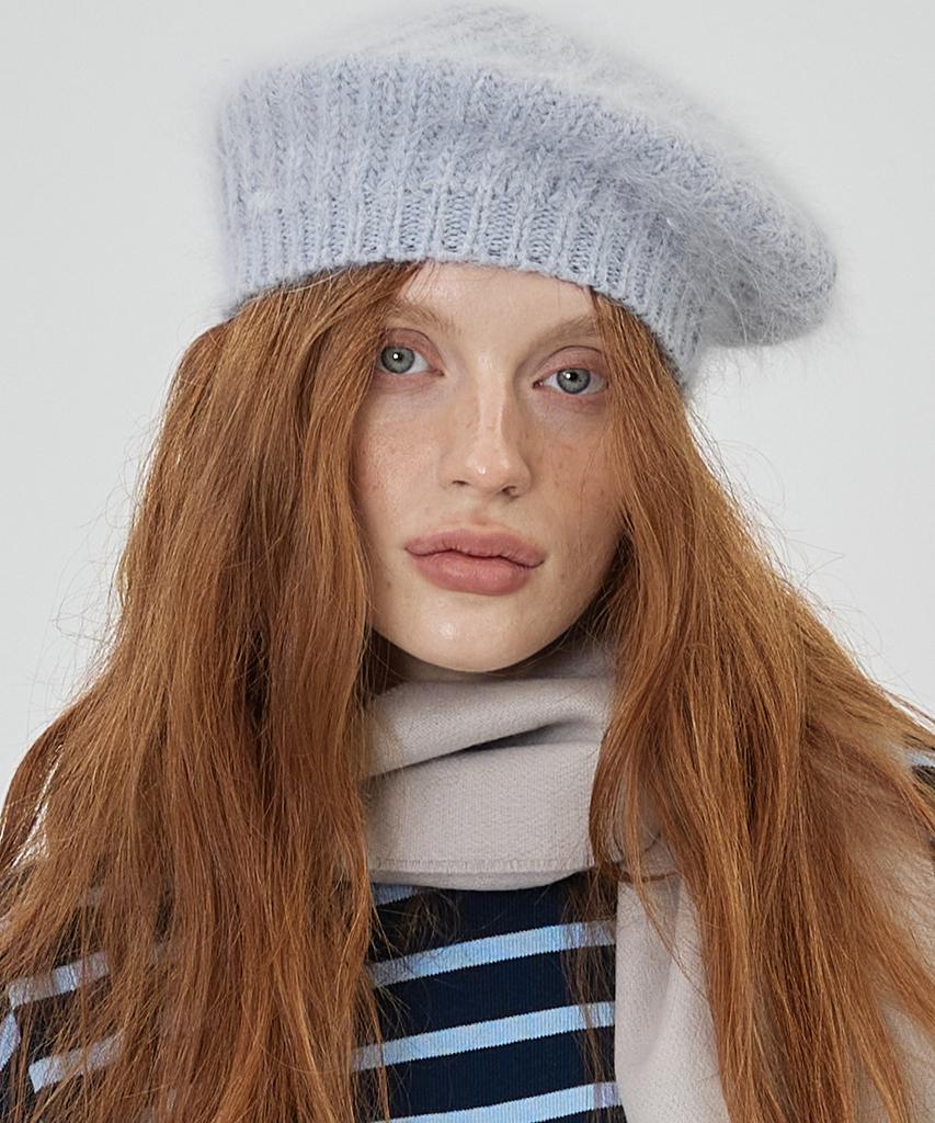 THE-ABON Basic Angora Beret Ivory