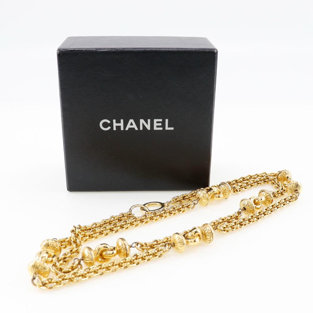 CHANEL long Necklace vintage Plated Gold 144g Women Used