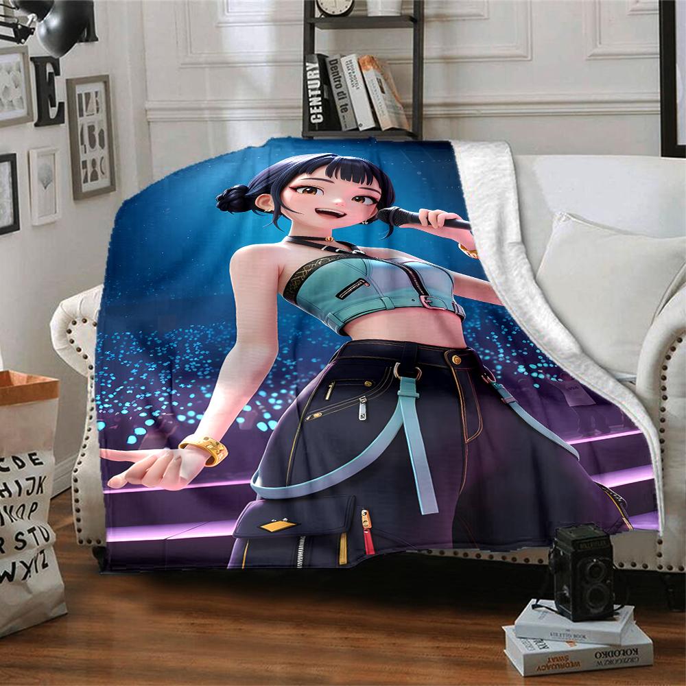 1pc KPop Demon Hunters ZOEY3 Blanket, Gift, for Men and Women, Soft Blanket, Good for Sofa Bed Couch Travel, Lightweight Flannel Blanket