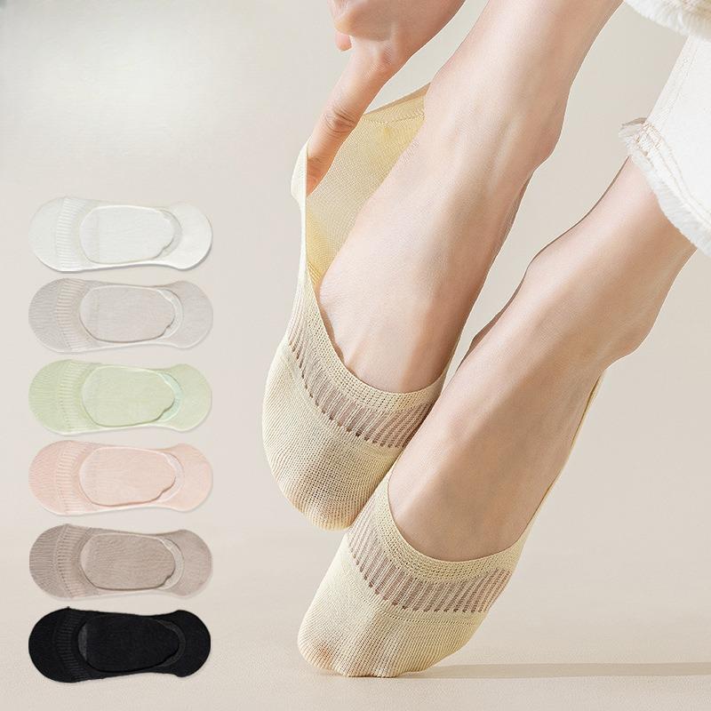 Women's Summer Thin Boneless Mesh Breathable Heel Shallow Mouth Invisible Socks