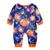 Family Matching Halloween Printed Loungewear Set Short Sleeve Top and Pajama Pants