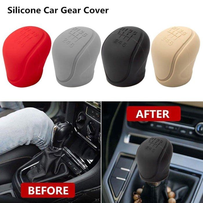 Housse de levier de vitesse universelle en silicone pour voiture - 6 vitesses - Antidérapante,noir