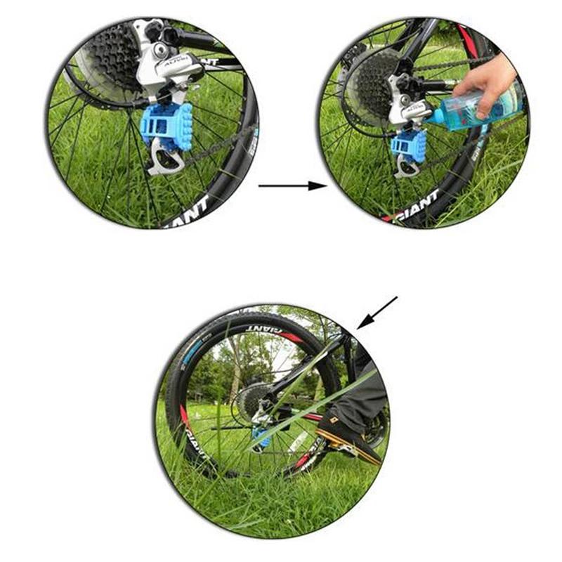 Ciclism Bicicletă Curățător de lanțuri de biciclete Set de instrumente multifuncționale Kit de spălare pentru volantă Curățare Casete Instrumente de curățare Perii Cutie de curățat
