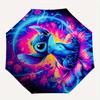 Stitch, Floral Themed Automatic opening and closing folding umbrella, 8-rib windproof, compact travel design, suitable for all occasion | Fa