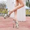 Wish Summer New Women's Printed Large Size Heel Sandals Hate Sky High Waterproof Desk Supply