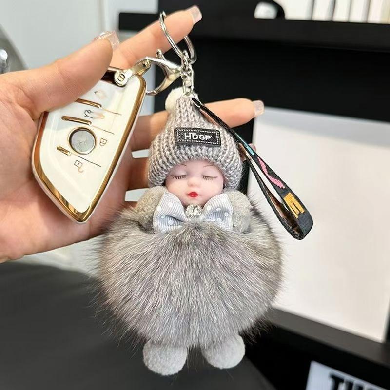 Fashion Beauty For Lady Lovely Girl Bag Pendant Plush Doll Car Key Chain Pendant