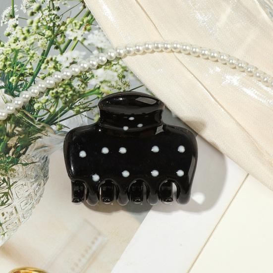 huaqianguhh Hair Claw for Women, Small Size Back Head Clip, Dot Print Shower Claw, Korean Style Accessory Thin