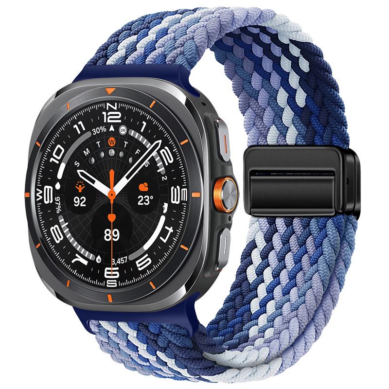Nylon Magnetic Buckle Strap For Samsung Galaxy Watch Ultra 47mm Braided Solo Loop Bracelet For Galaxy Watch Ultra 47mm Correa