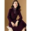 Elegant Faux Mink Velvet Pleated A-Line Dress