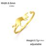 Skyrim Cute Cat Open Ring Stainless Steel Kitten Enthusiast Pet Animal Adjustable Ring Women's Minimalist Ring Lover Gift