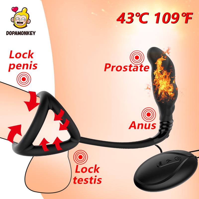 Zeitverzögertes männliches Prostata-Massagegerät, kabelgebundene Steuerung, Analsex-Spielzeug, Sperre des Penis, Hoden zur Verzögerung der Ejakulation, Analplug-Vibrator für den Mann