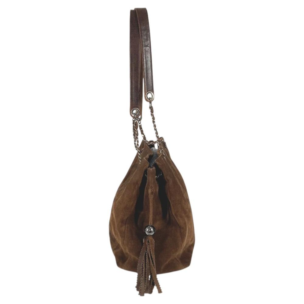 CHANEL vintage CC Mark Triple Coco Cocoball Fringe Tassel Shoulder bag Tote Bag