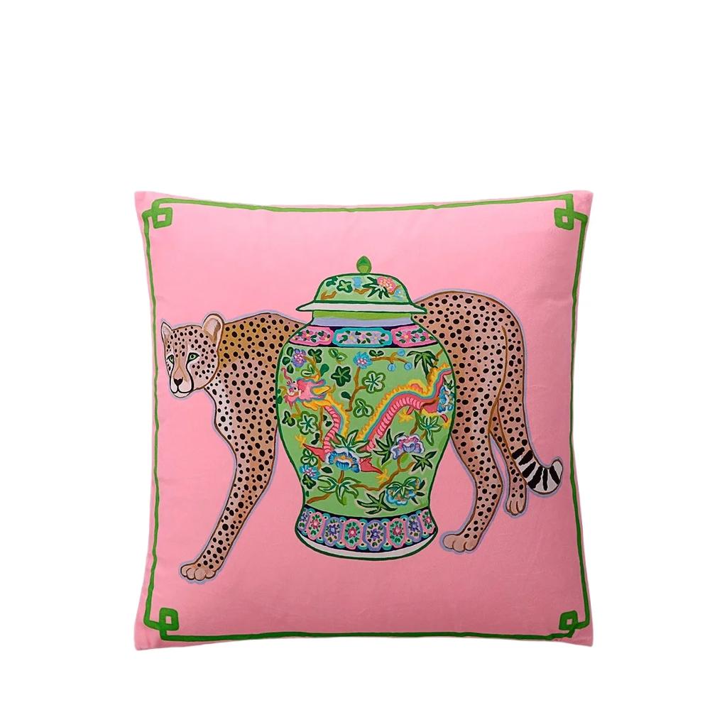 Pc Tiger Cheetah Print Cushion Cover Soft Polyester Preppy Chinoiserie Chic Style for Sofa Bedroom Living Room Home Decor