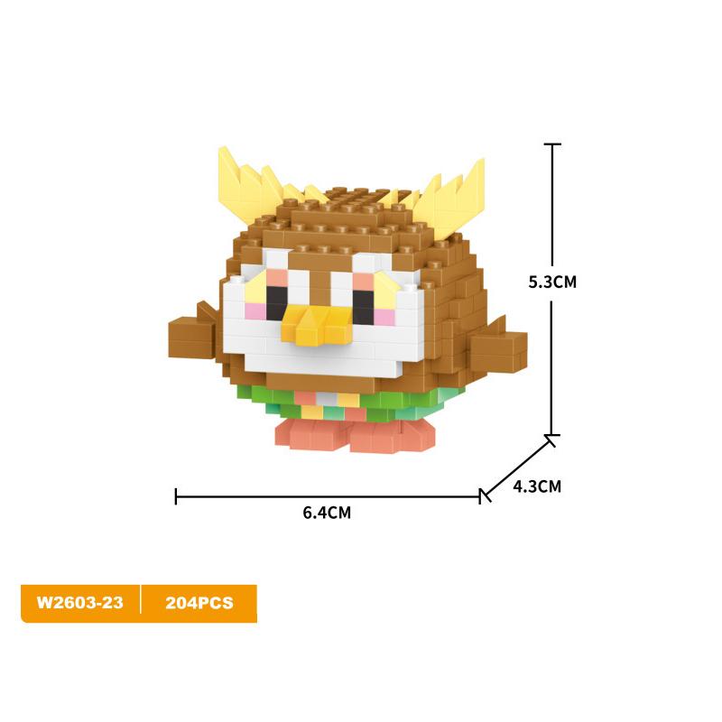 Lovely Animal Sphere Nanobrick Micro Diamond Block Panda Duck Elephant Penguin Dog Fox Build Brick Frog Owl Wolf Rabbit Cow Plaything