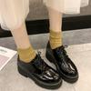 Modne płaskie mokasyny Japońskie Szkolne Brytyjski styl Jk Buty dla uczennic Dziewczyny Kobiety Kawaii Lolita Soft Girl Okrągły nosek Platforma Buty Mary Jane