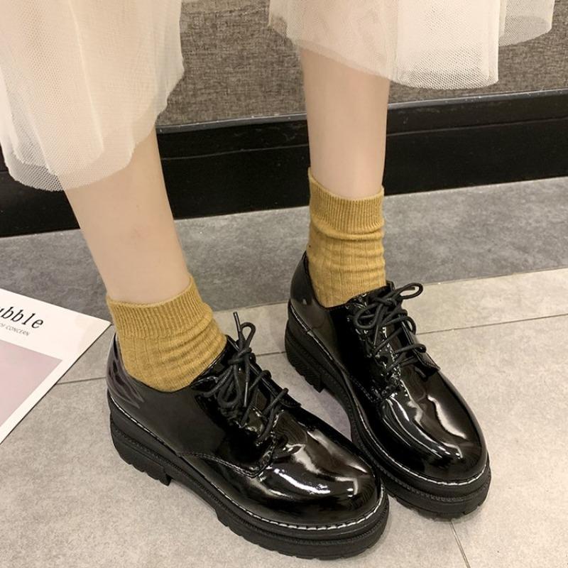 Modne płaskie mokasyny Japońskie Szkolne Brytyjski styl Jk Buty dla uczennic Dziewczyny Kobiety Kawaii Lolita Soft Girl Okrągły nosek Platforma Buty Mary Jane