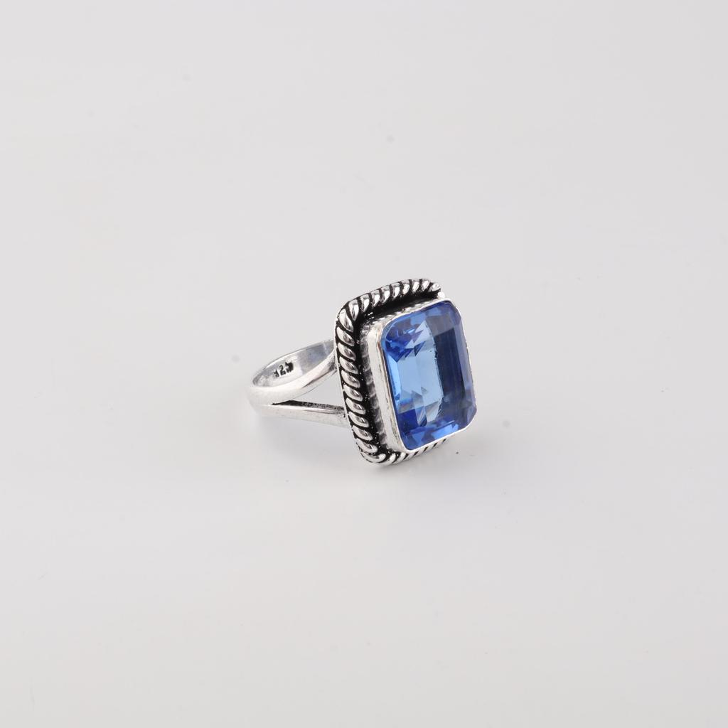 Tanzanite Gemstone Silver Partywear Ring 925 Sterling Silver Handcrafted Jewelry For Valentine's Day Gift RR-71-10