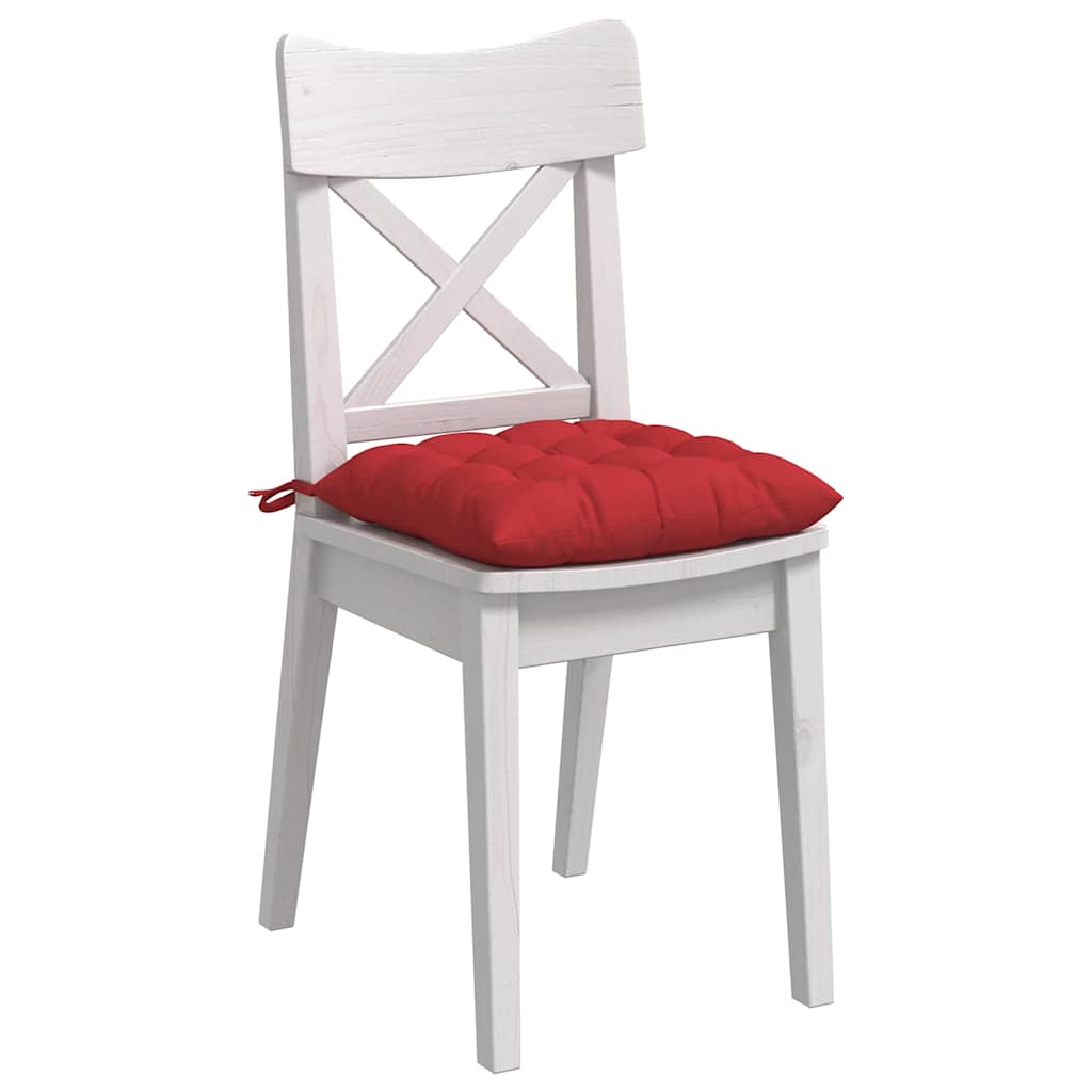 Seat Cushions 4 Pcs Red 40 X 40 X 6 Cm Fabric