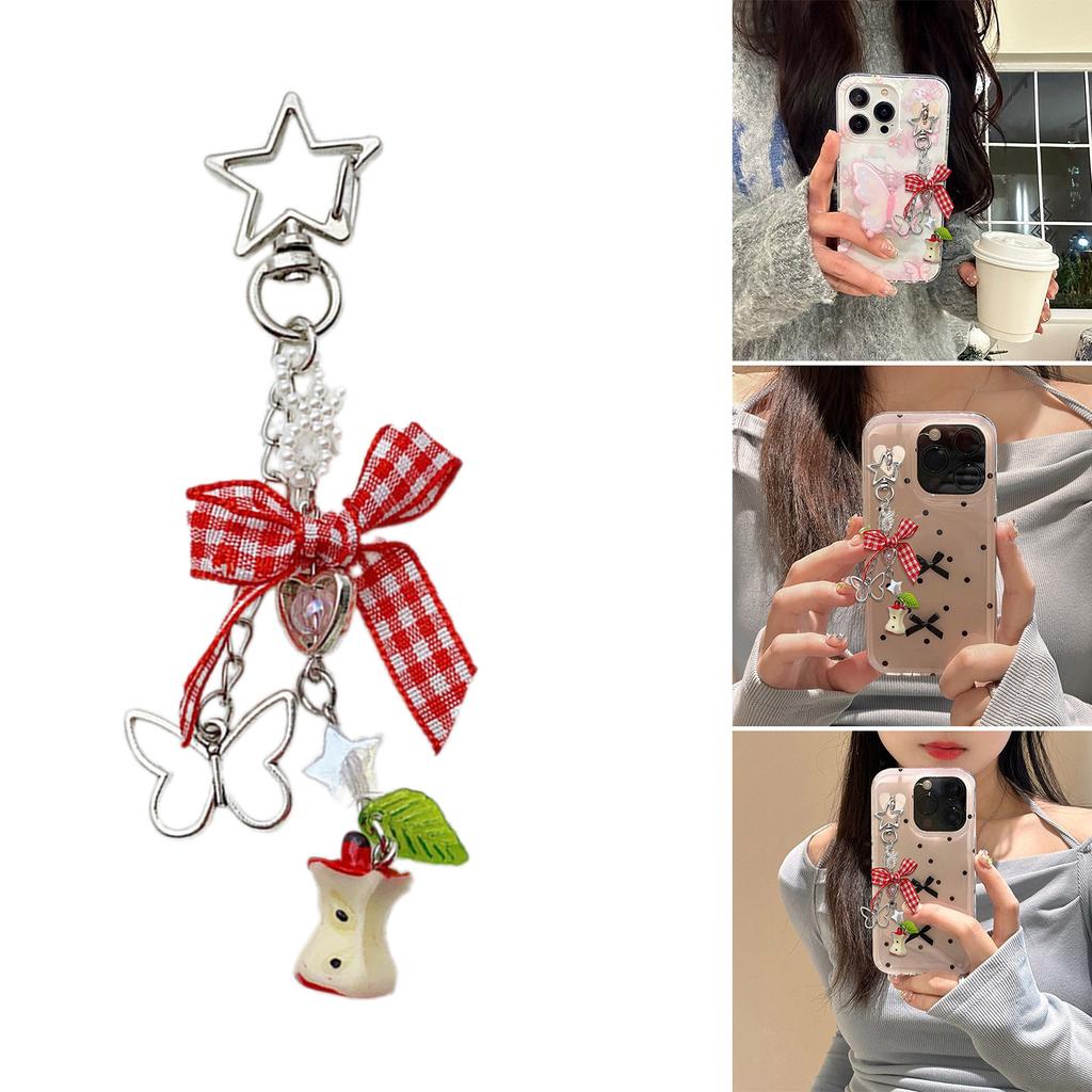 Cute Phone Charm Stylish Keyrings Pendant Beautiful Bowknot Keychain Bag Hanger for Collectors and Keychain Enthusiasts