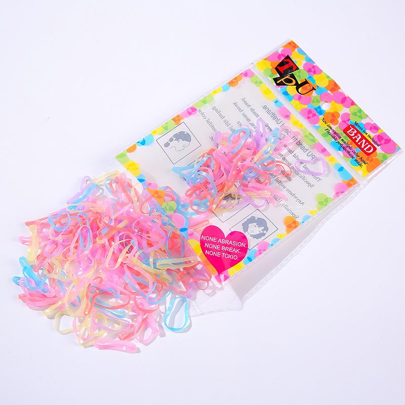Small Rubber Bands Female Hair Disposable Rubber Band Bag Color High Elastic Hair Ring Does Not Hurt Children'S Head Rope