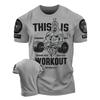 Summer European and American Men's Gym Muscle Training Letter Print Soft and Breathable Round Neck