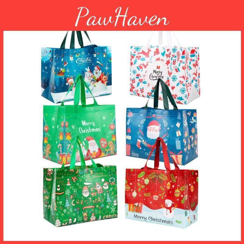 Christmas Santa Claus Snowman Gift Bags Storage Present Decorative Bag Handbag