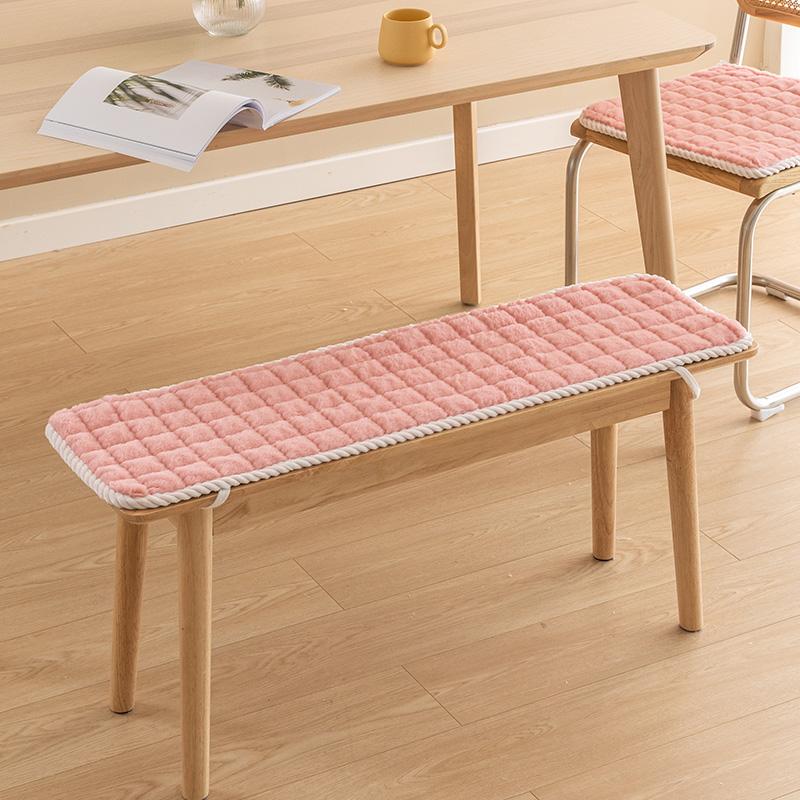 Winter Thicken Plush Long Bench Cushion Soft Chair Mat Seat Pad Rectangle Bench Cushion Cover Wood Sofa Card Seat Cushion