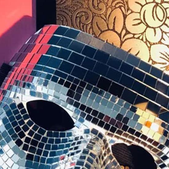 Scut de față PVC atrăgător, cool, strălucitor, mască de față pentru bal mascat pentru festival