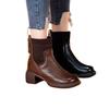 Fashion 2024 Ladies Shoes Warm Modern Women's Boots Classics Ankle Boots Women Knitted Round Toe Med Heel Back Zip Sewing Shoes Women