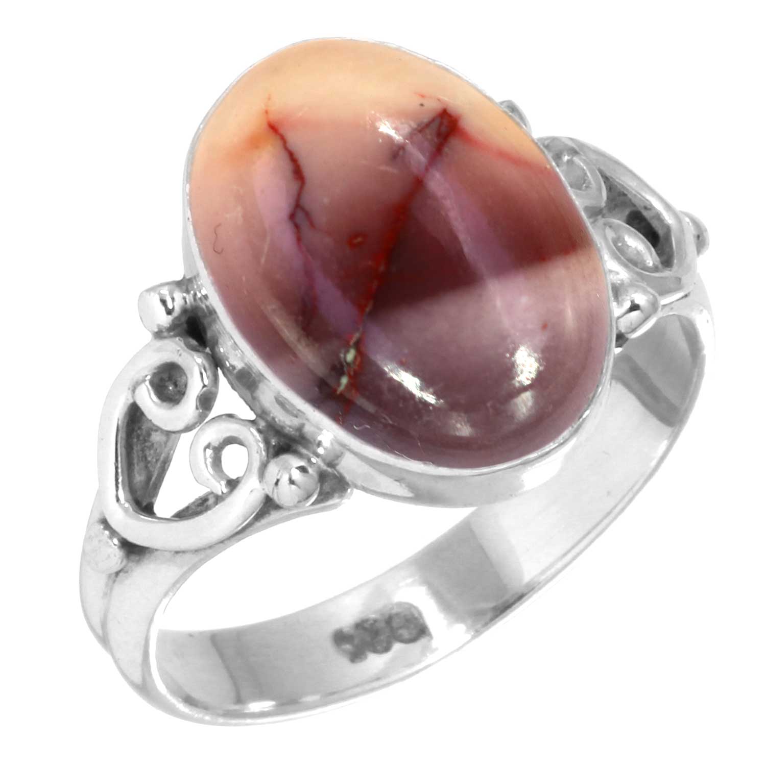 

Кольцо из стерлингового серебра 925 пробы с женским драгоценным камнем, ювелирное изделие ручной работы, подарок на Хэллоуин, мукаит, монтанский агат, моховой агат, колючая устрица, родонит, глаз Шивы, викторианский 10.5