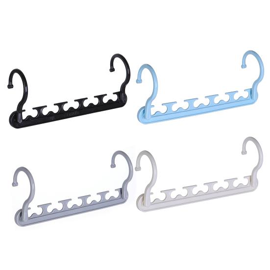 4Pcs Coat Hanger Wardrobe Organizer 360-Degree Rotation Strong Load-bearing 5 Slots Design Space-Saving Closet Organizer