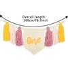 Boho 1st Birthday Party Decoration Banner Photo Prop for Girl Baby Shower Pink Wall Hangings Decorative for Kids Bedroom Gift