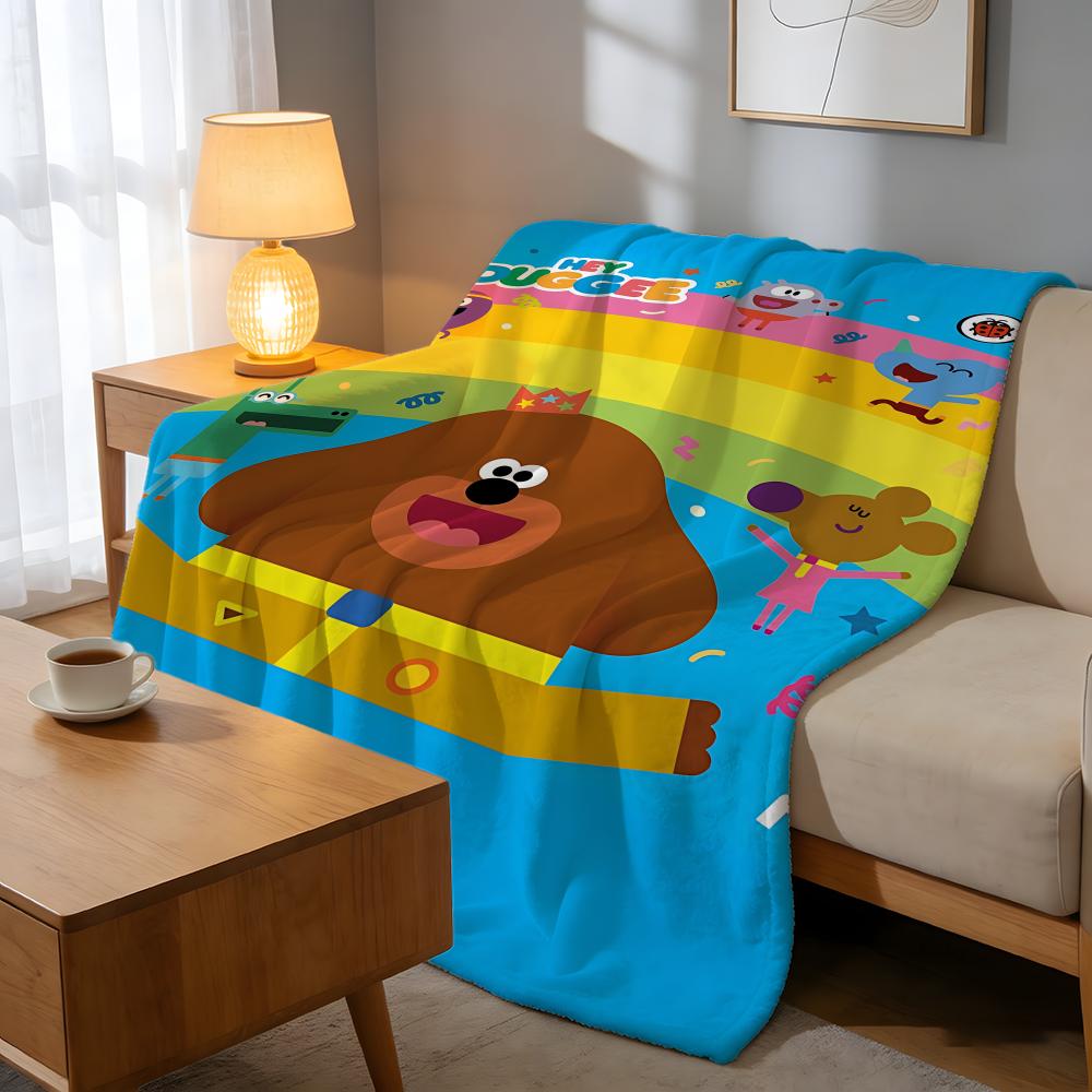 Throw High-Density Short Plush Blanket For Sofa Nap Air-Conditioned Room Soft Skin-Friendly Anime H-Hey Duggee
