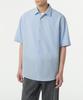 Relaxed Linen-Like Short Sleeve Shirt [Sky Blue]